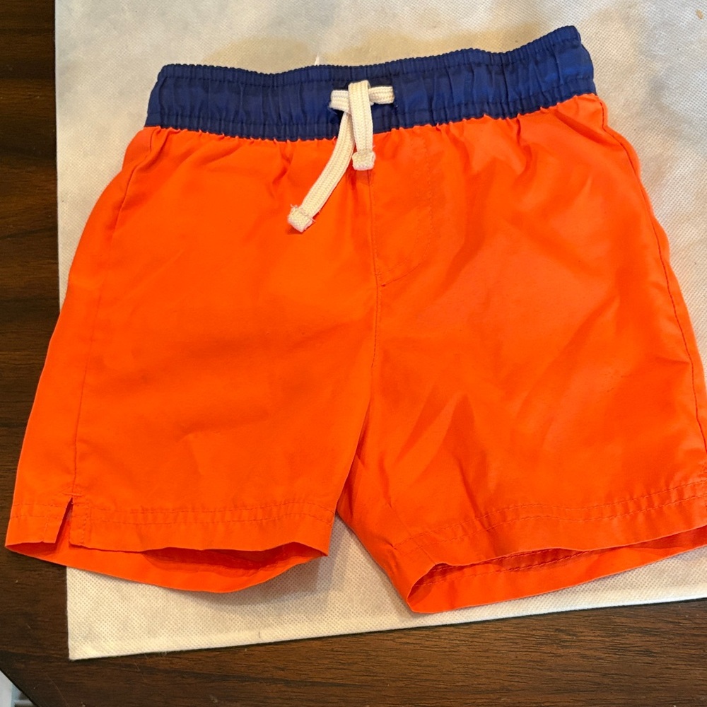 Cat & Jack Orange and Blue Kids Swim Trunks